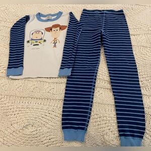 Hanna Andersson x Kids Blue Striped Pajamas with Toy Story